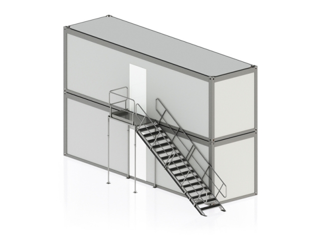 Oceľové kontajnerové schody Verzia S 2.10